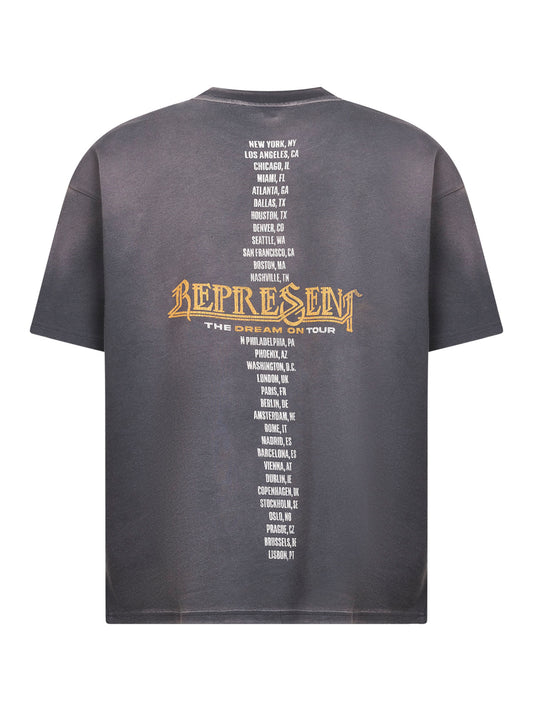 T-shirt Golden Tour in jersey di cotone grigio