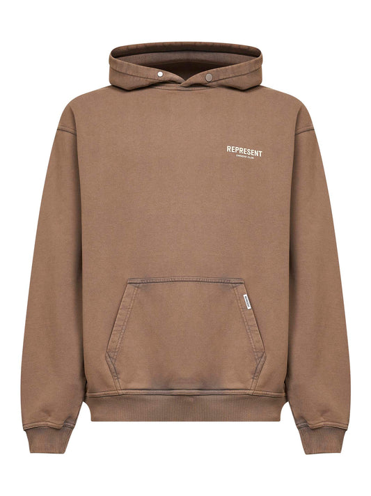 Felpa con cappuccio "Owners Club" mandorla