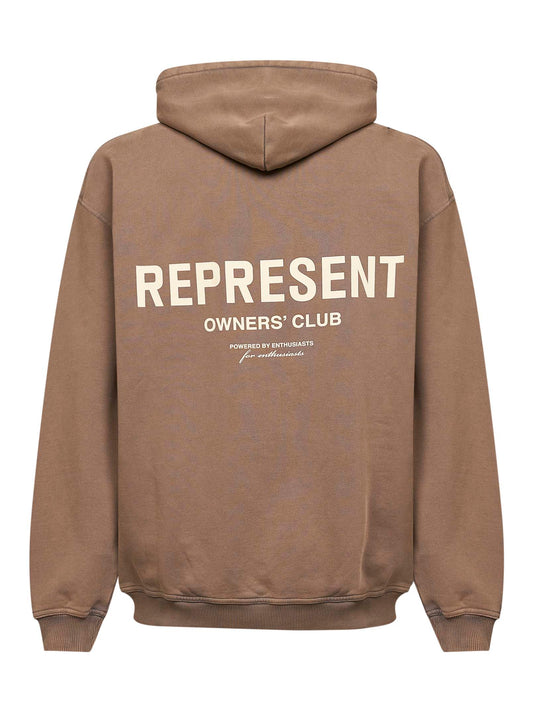 Felpa con cappuccio "Owners Club" mandorla