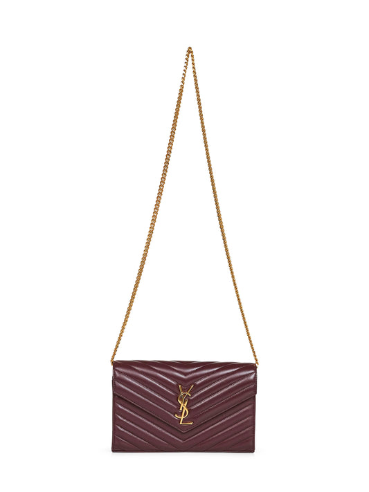 Portafogli con catena Cassandre bordeaux<BR/>