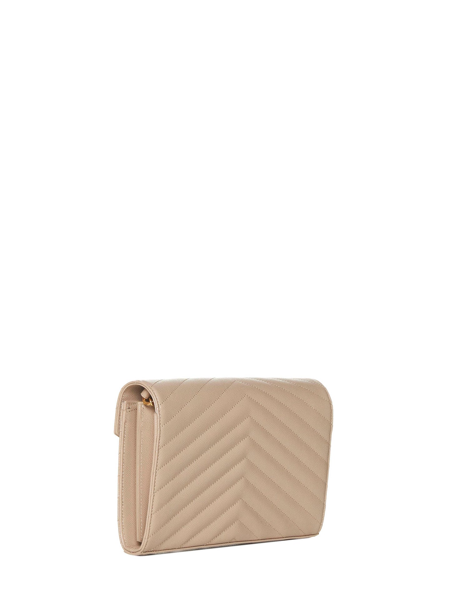 Quilted leather clutch with YSL logo