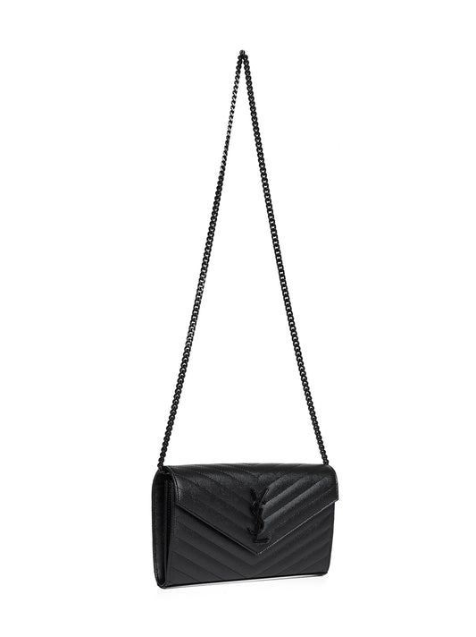 Pochette con catena Cassandre classica nera<BR/>