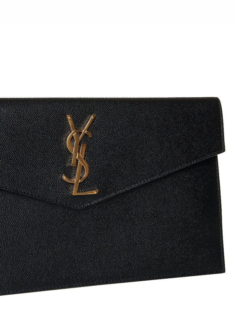 Pochette UPTOWN in pelle goffrata grain de poudre