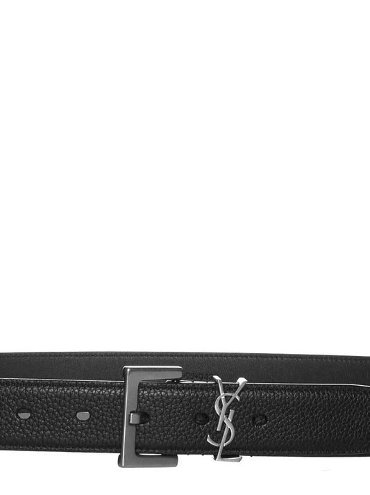 Cintura in pelle con logo YSL