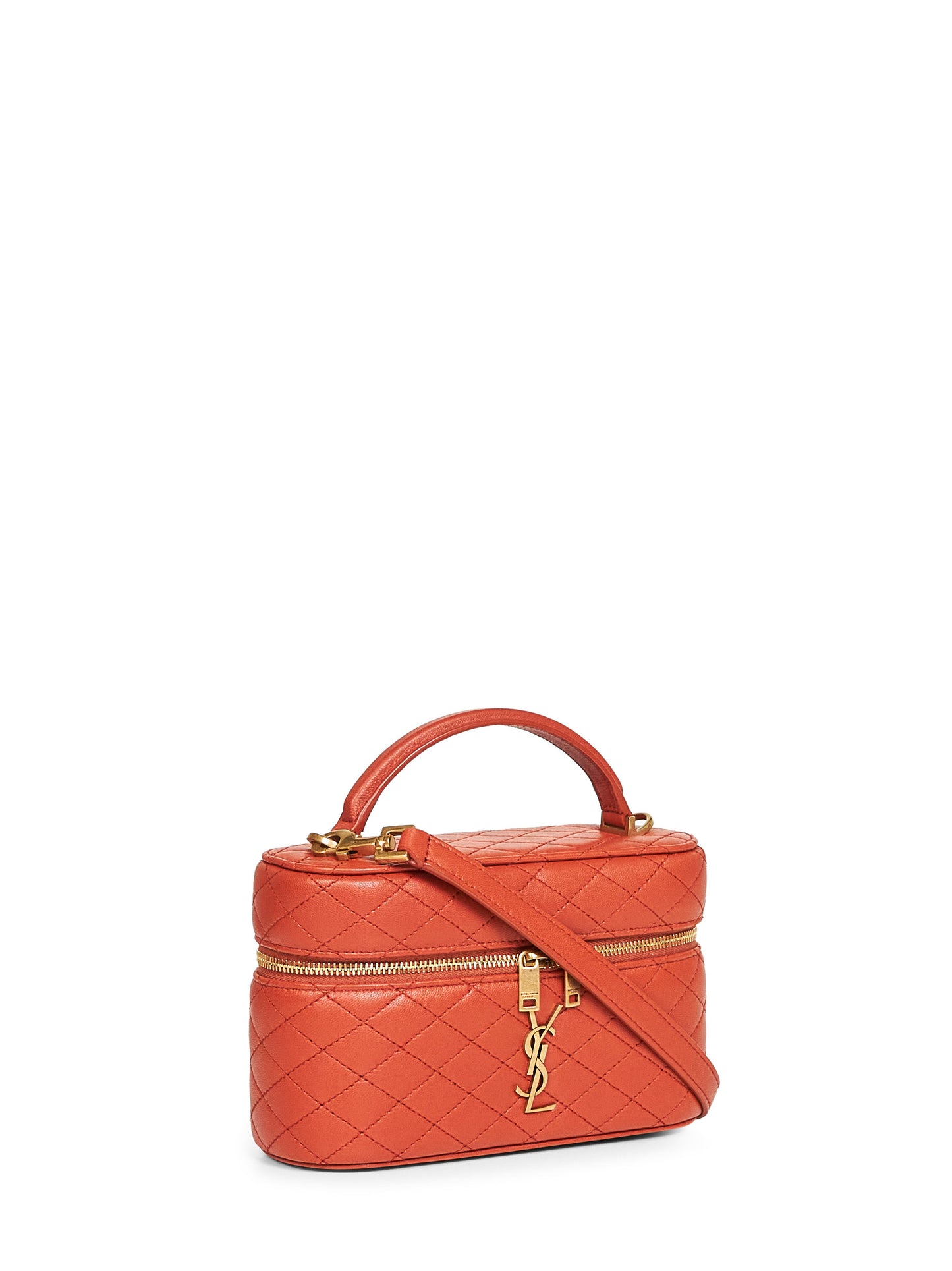 Orange Gaby vanity bag with shoulder strap