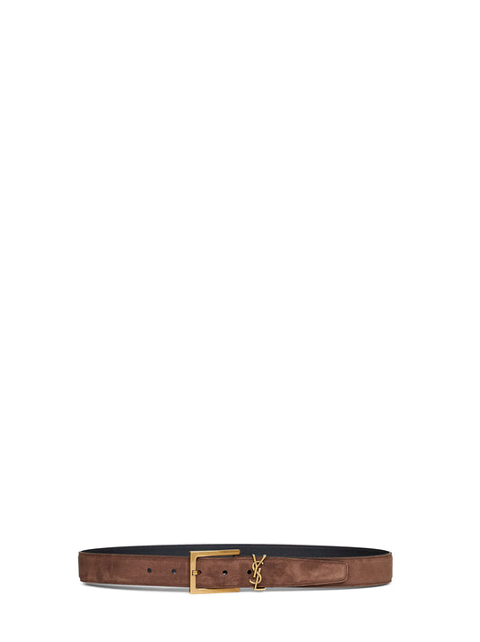 Cintura Cassandre in suede marrone caffé