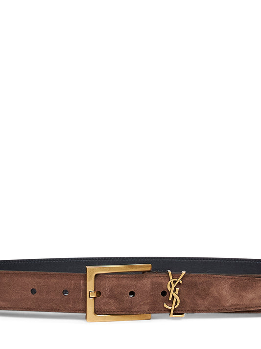 Cintura Cassandre in suede marrone caffé