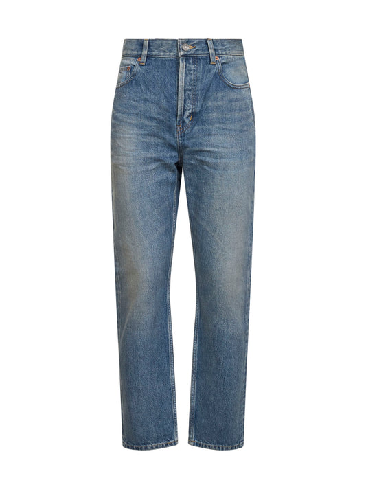 Medium blue denim 90s ankle-length jeans