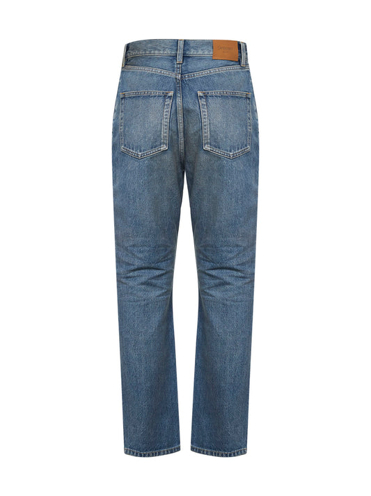 Medium blue denim 90s ankle-length jeans