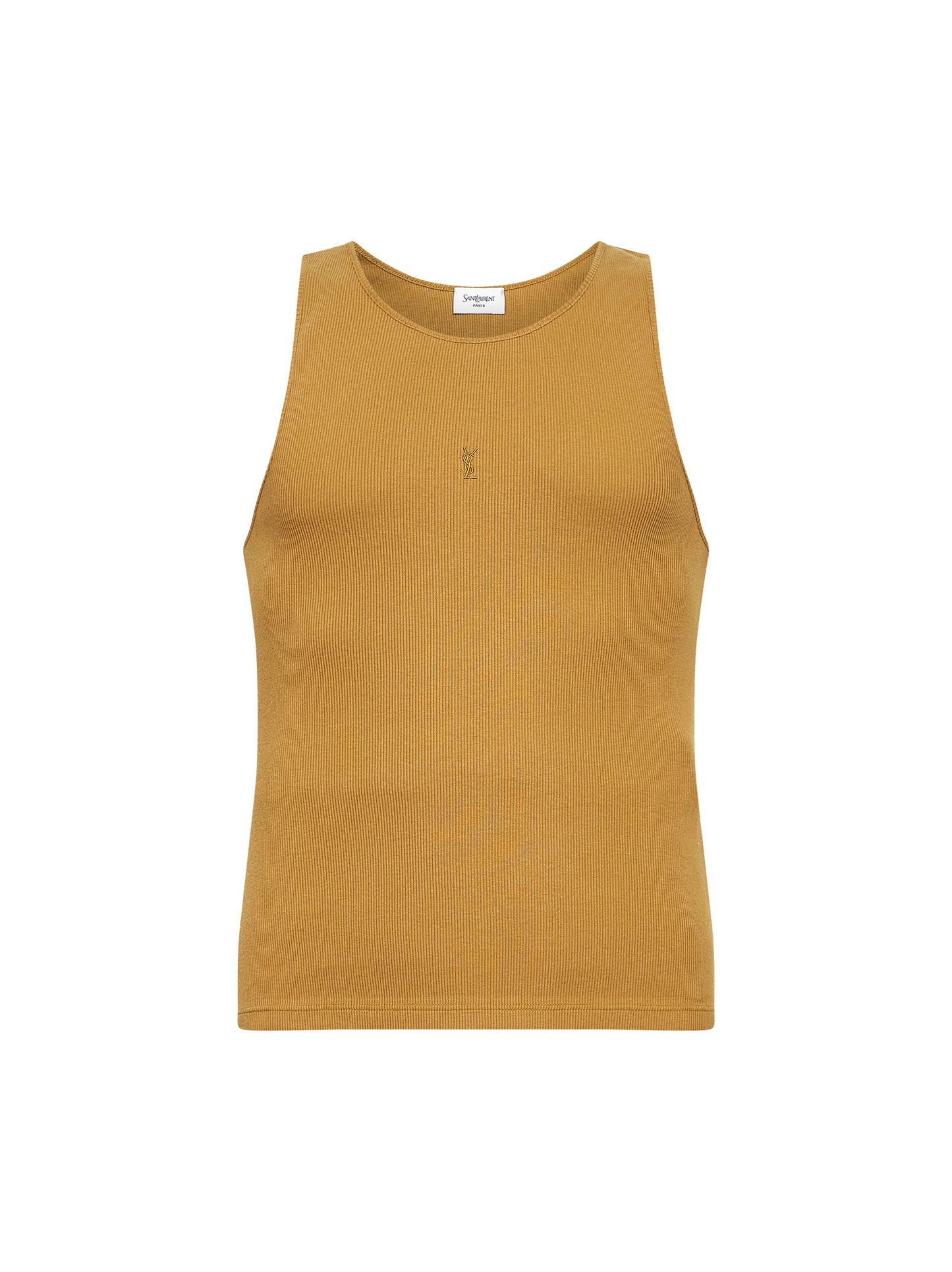 Dark honey ribbed jersey Cassandre tank top