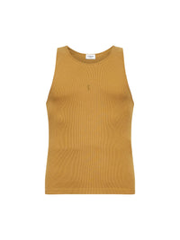 Dark honey ribbed jersey Cassandre tank top