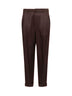 Chocolate duchesse silk satin slim-fit trousers