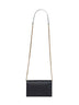 Black Cassandre Classic envelope clutch with chain shoulde strap