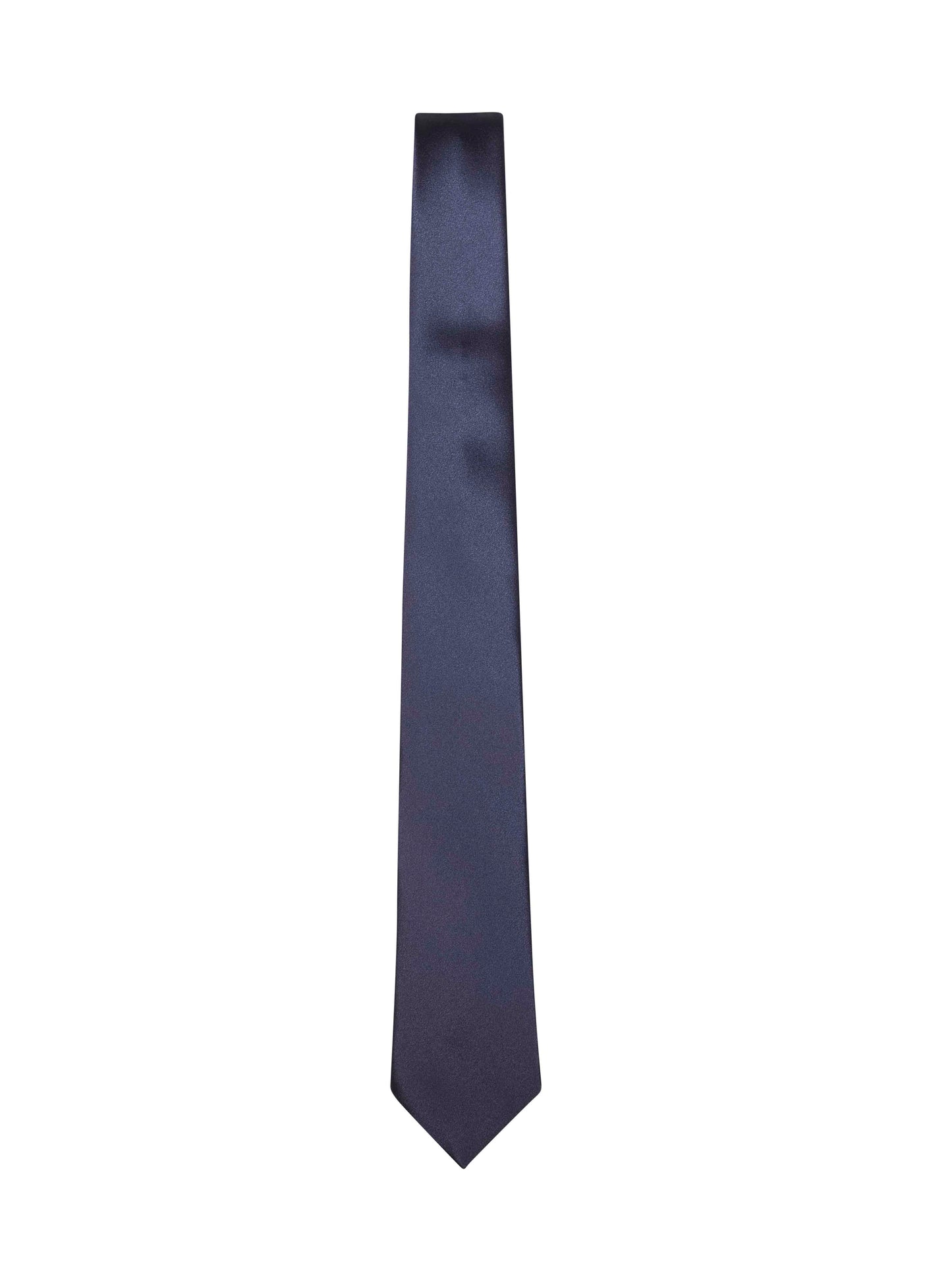 Navy blue silk satin tie