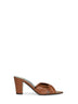 Sandali mules Franciane in nappa Macadamia scuro