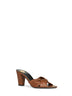 Sandali mules Franciane in nappa Macadamia scuro
