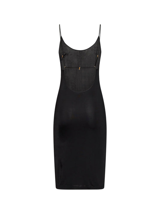Black jersey Cassandre open back dress