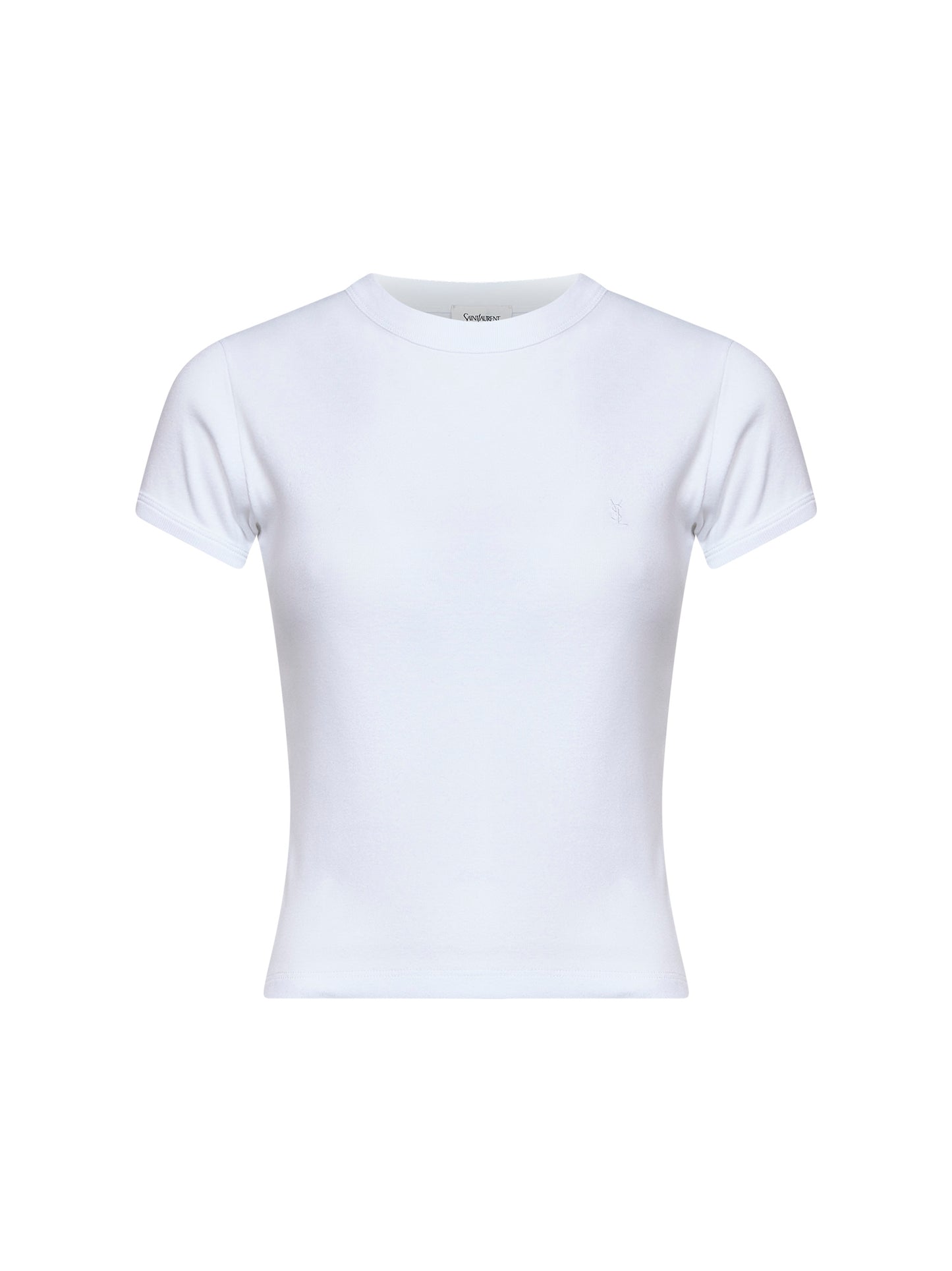T-shirt Cassandre in jersey di cotone a costine bianco
