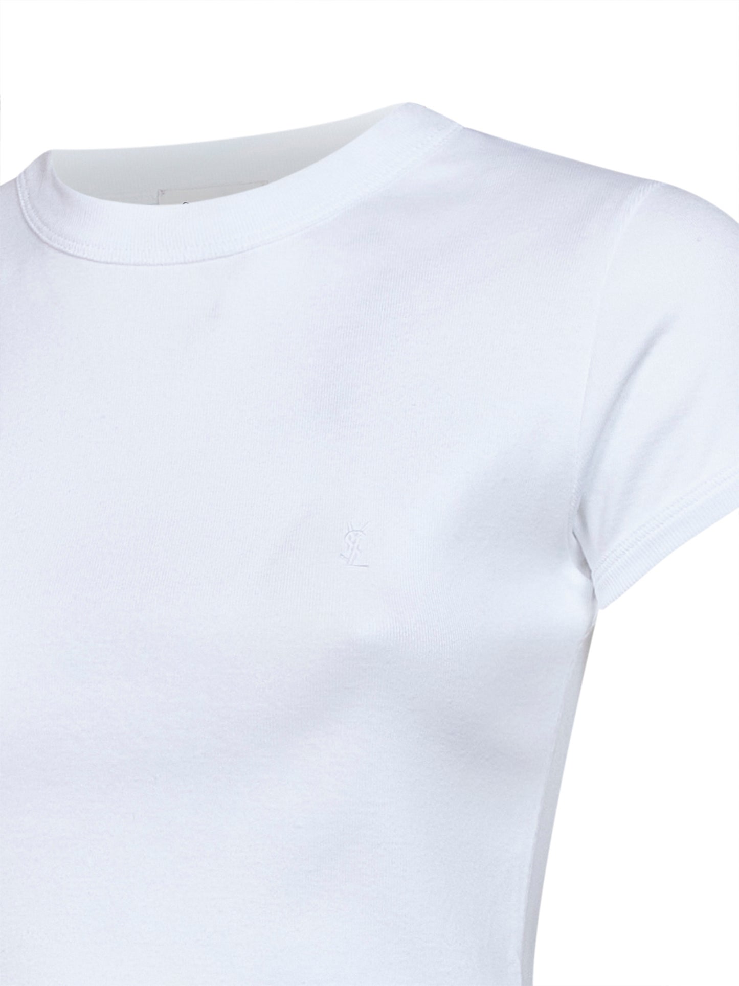 T-shirt Cassandre in jersey di cotone a costine bianco