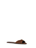 Dark havana suede Babylone flat sandals