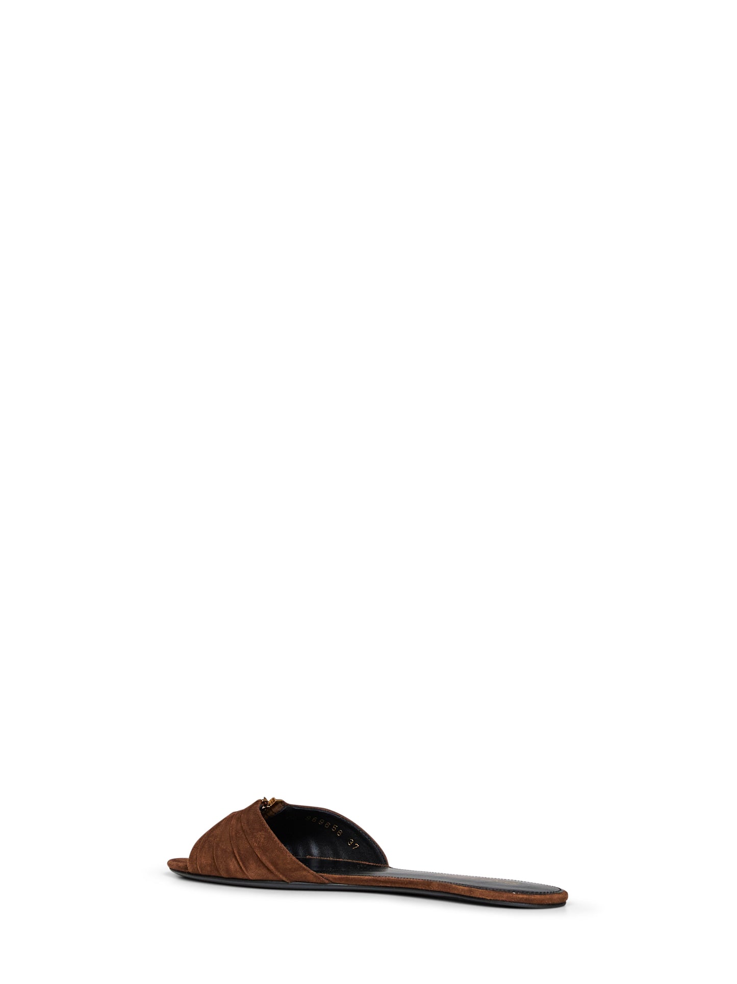 Dark havana suede Babylone flat sandals