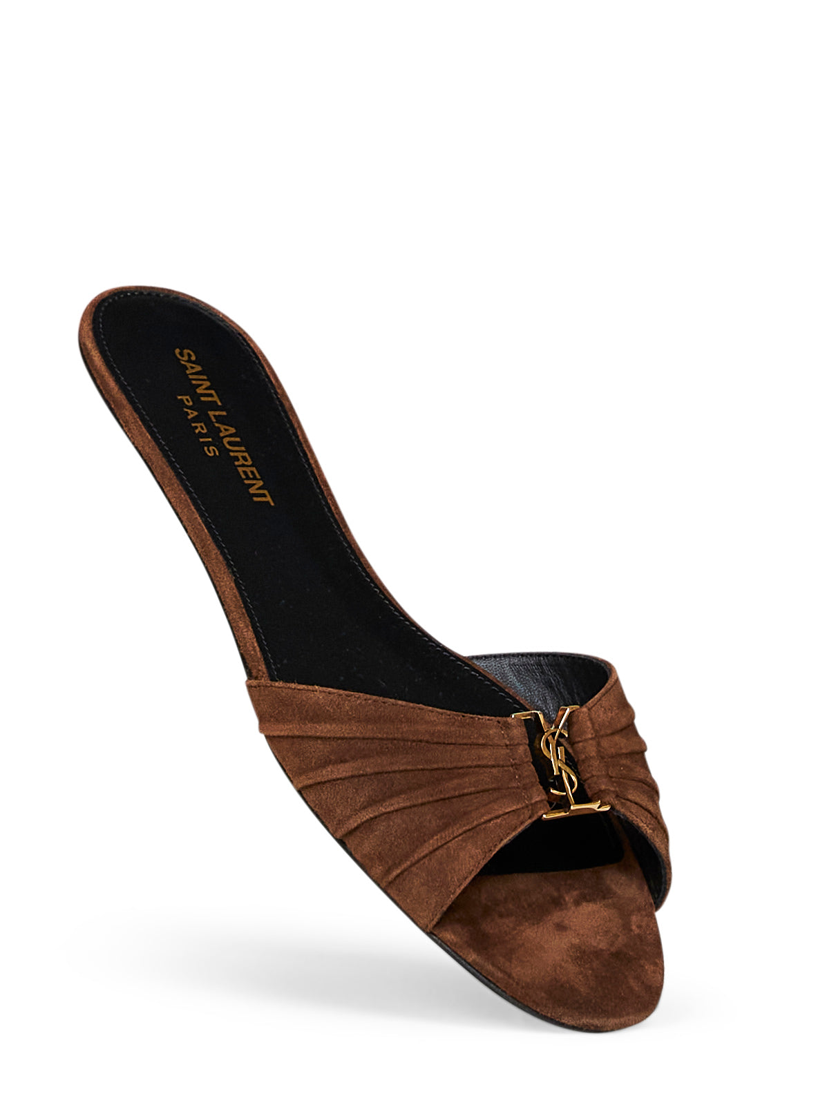 Dark havana suede Babylone flat sandals