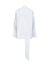 Camicia in popeline di cotone bianco con collo lavallière