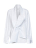 Camicia in popeline di cotone bianco con collo lavallière