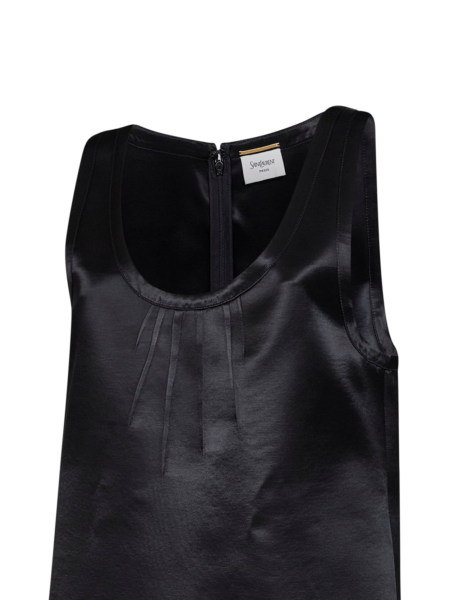 Black satin Cassandre sheath mini dress