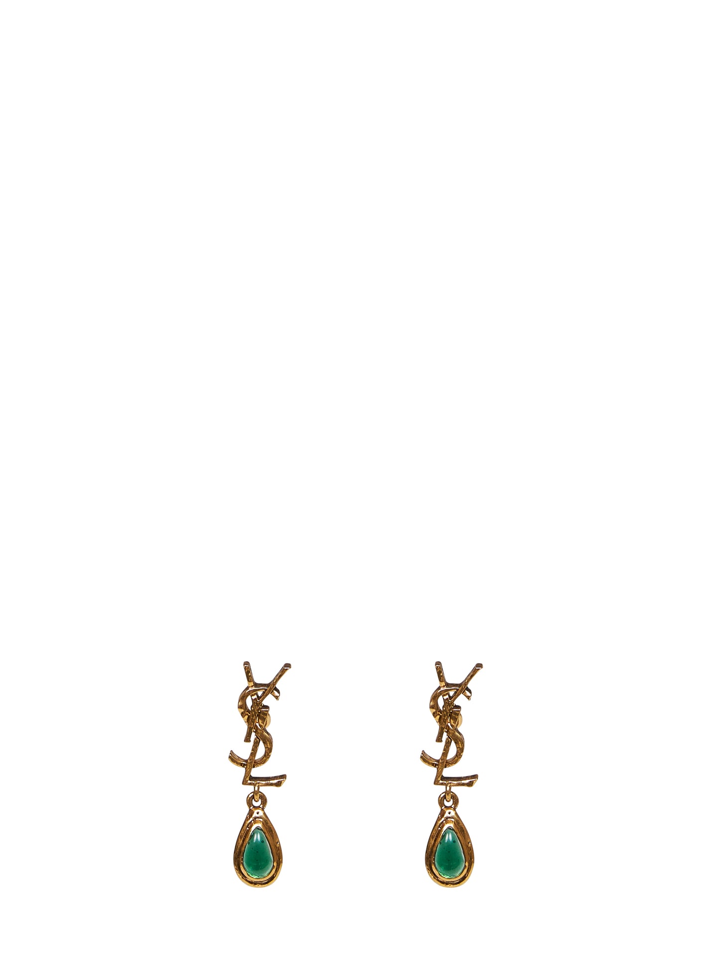 Green and gold Cassandre drop earrings