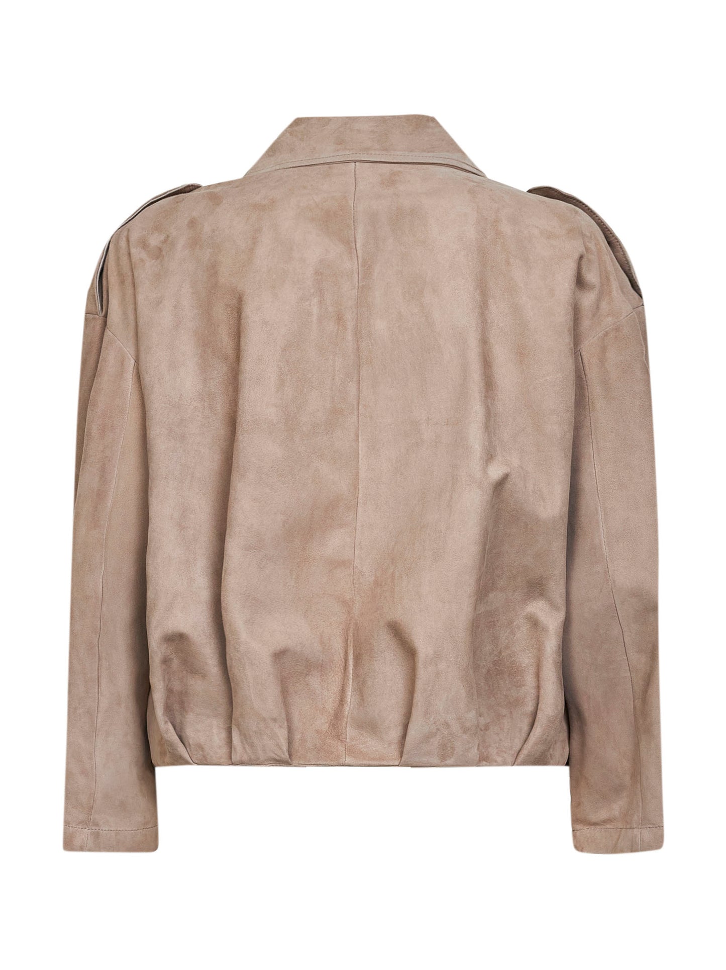Giacca in pelle scamosciata sabbia
