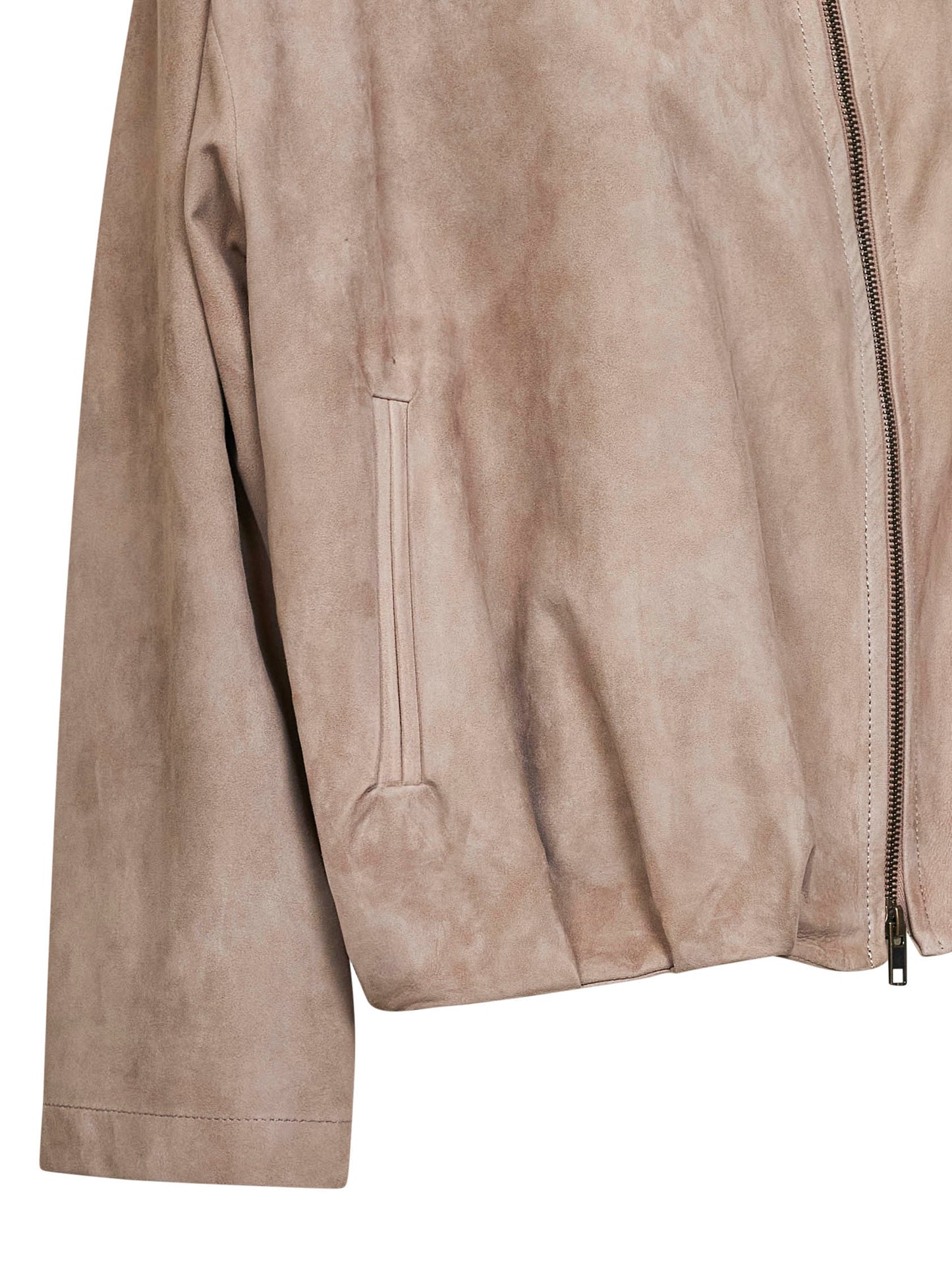 Giacca in pelle scamosciata sabbia