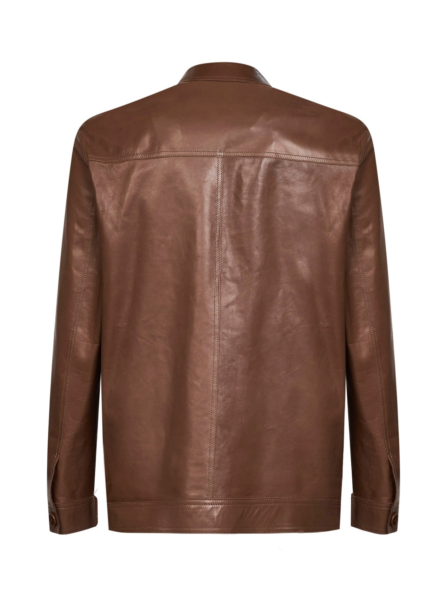 Giacca in pelle plongé biscotto