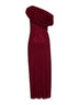 Abito monospalla midi in jersey con strass bordeaux