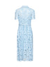 Light blue lace belted midi shirt dress