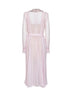 Abito midi con cintura in chiffon plissettato rosa