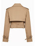 Giacca trench crop in misto cotone beige