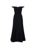 Abito midi con spalle scoperte in bouclé lamé nero