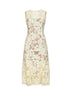 Yellow crochet lace midi dress