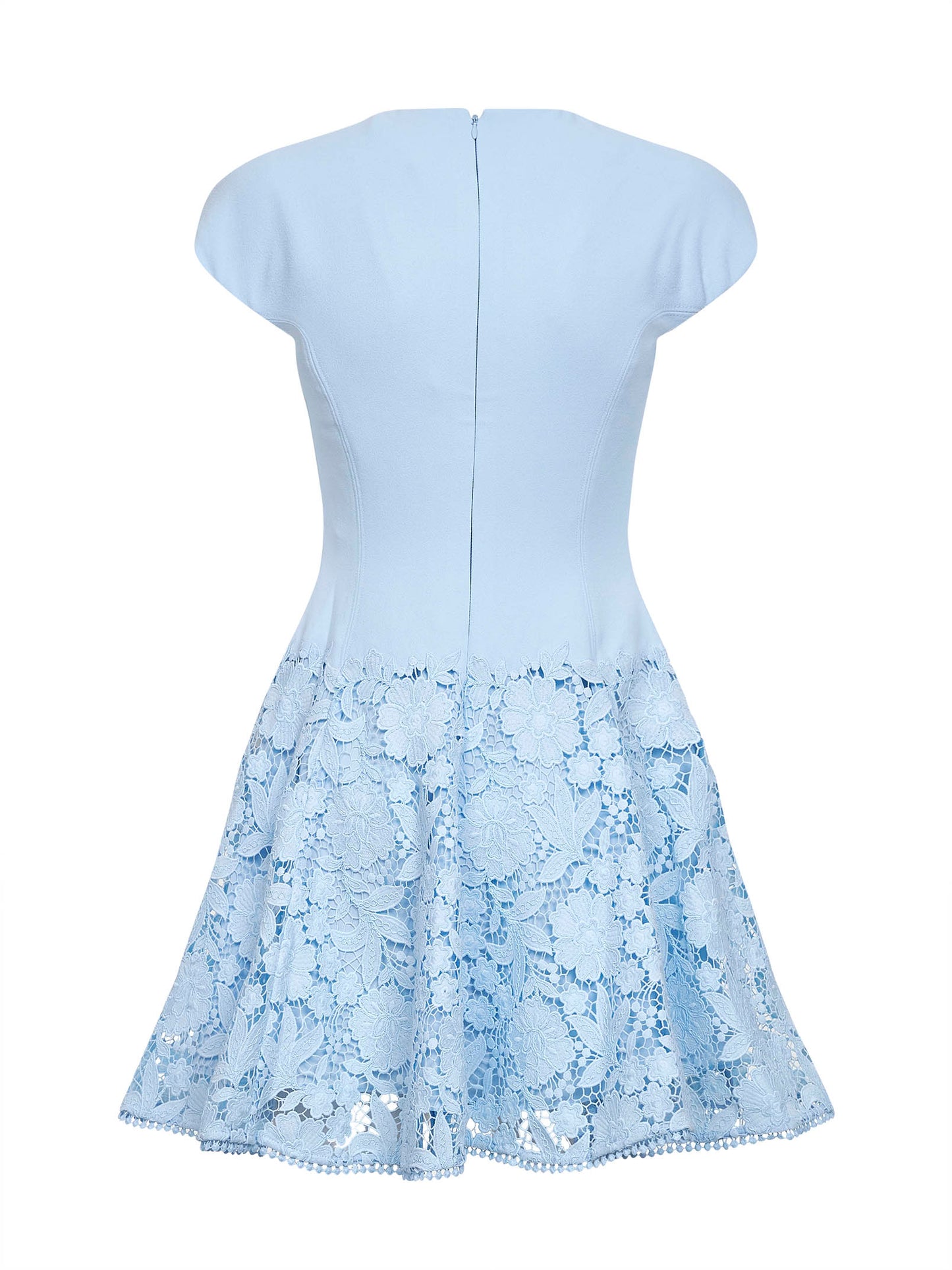 Miniabito in crêpe e pizzo azzurro