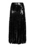 Black sequin midi skirt
