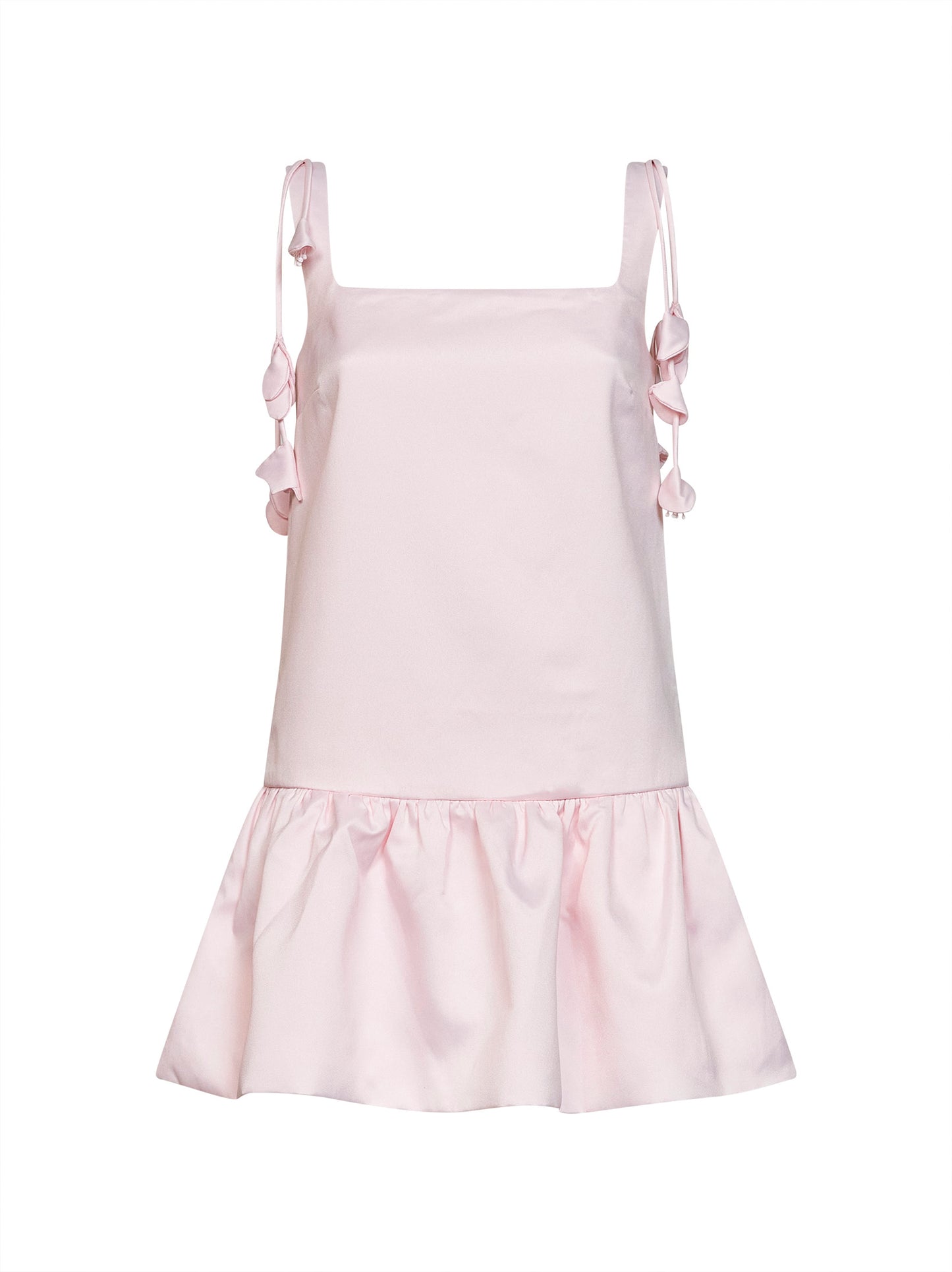 Pink flower taffeta mini dress