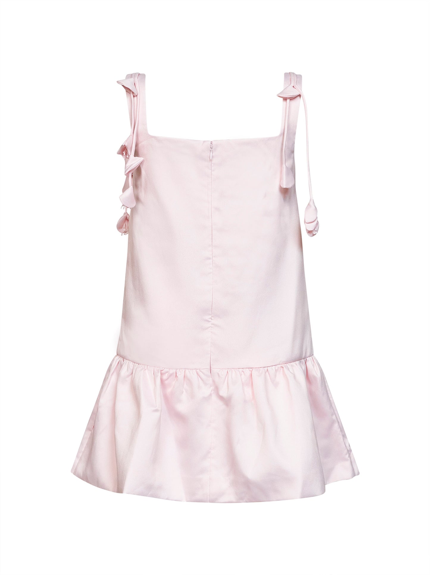 Pink flower taffeta mini dress