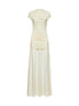 Yellow draped jersey maxi dress