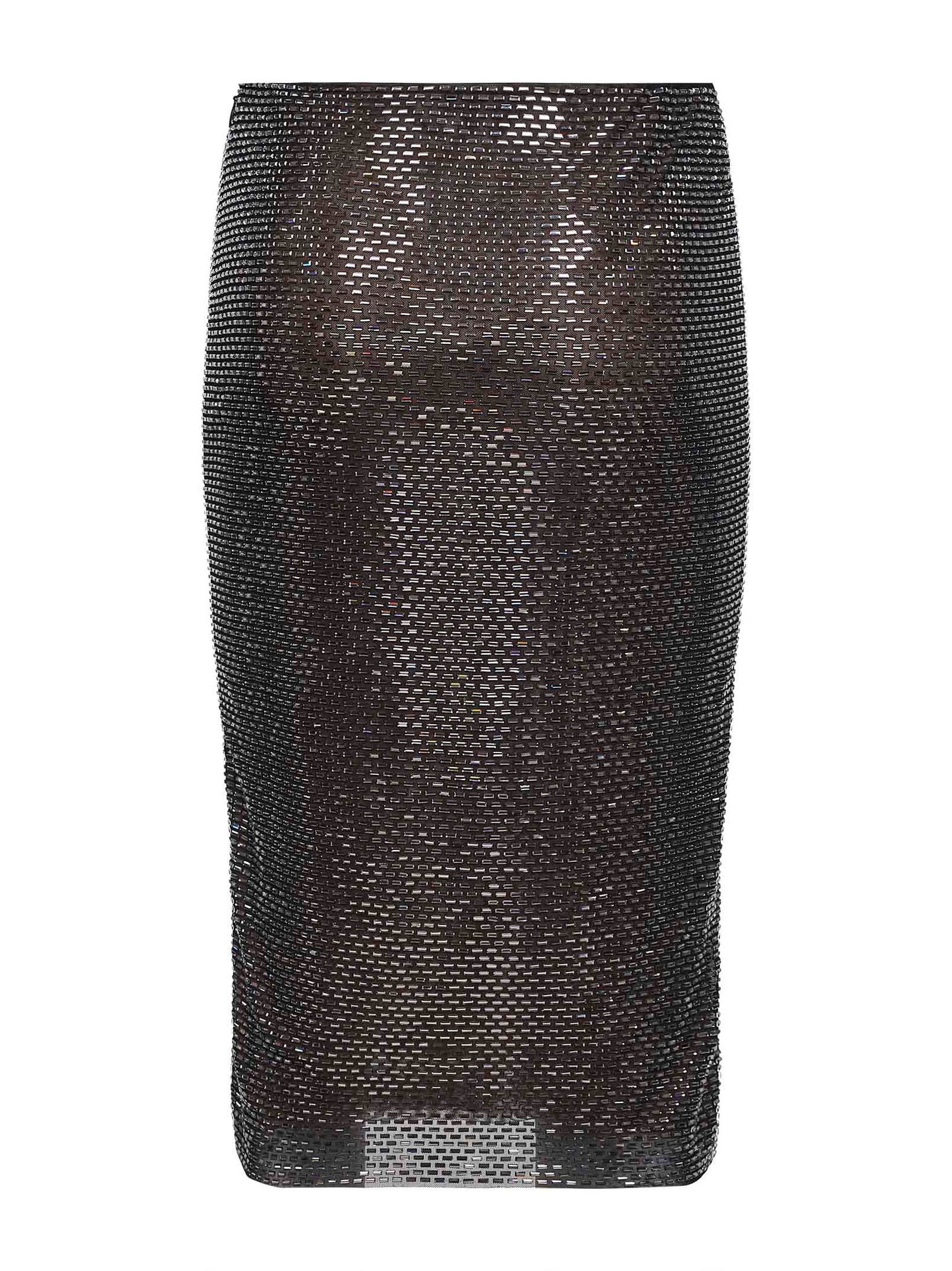 Gunmetal rhinestone midi skirt