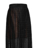 Black organza lace midi skirt