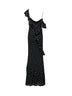 Black polka dot georgette maxi dress