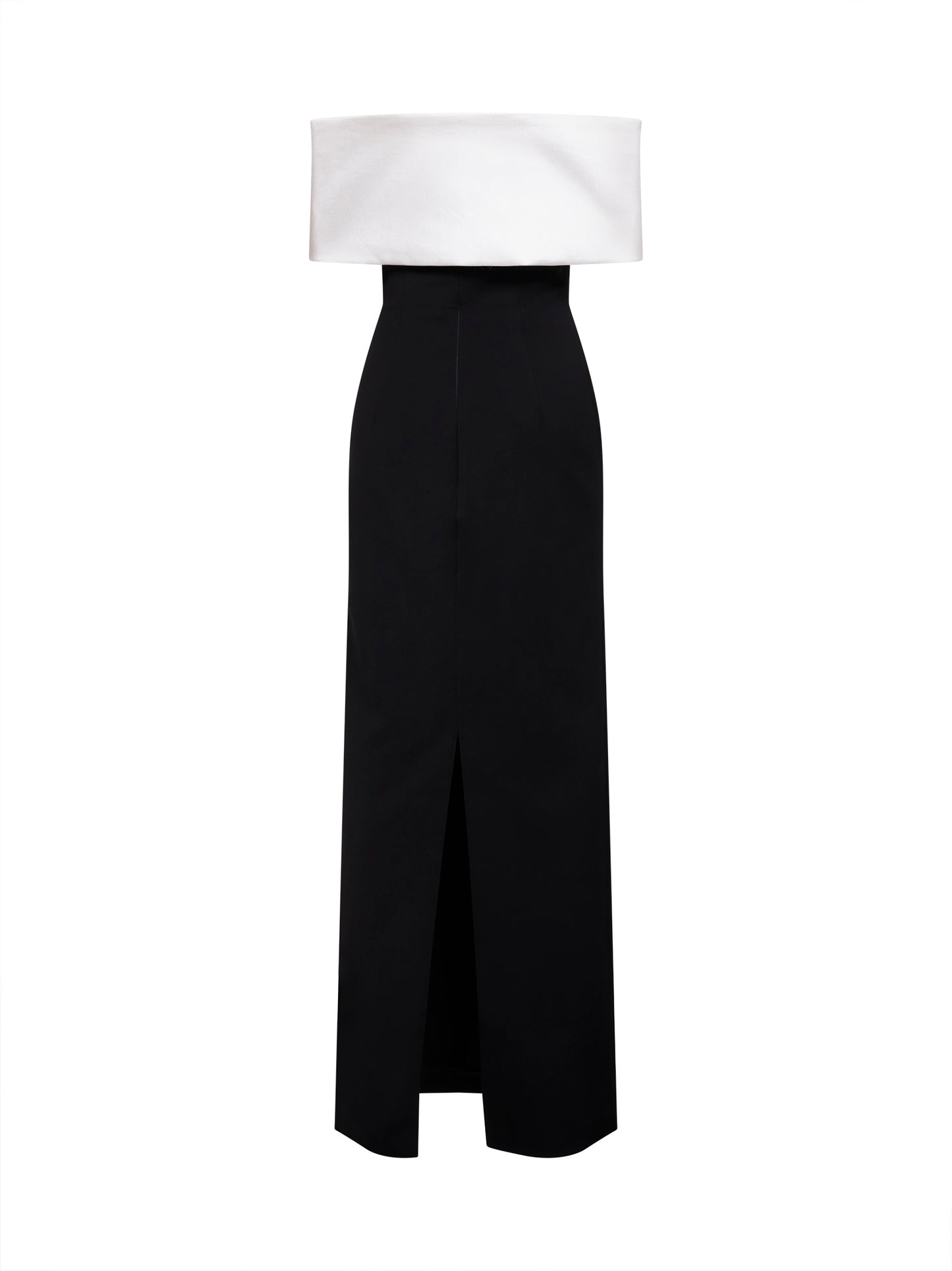 Black crepe flower maxi dress