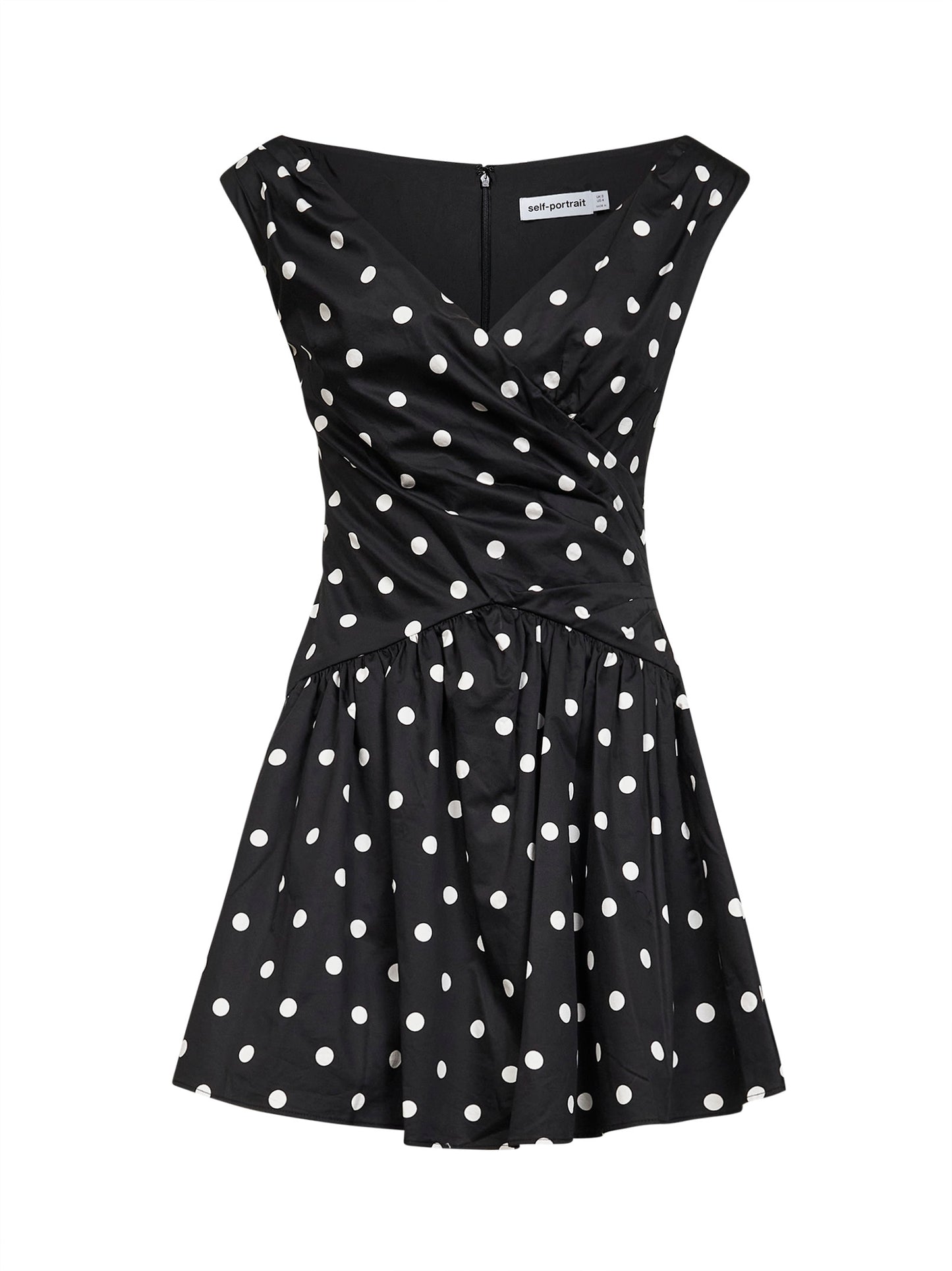 self-portrait Polka Dot Cotton Mini Dress in Black - size US 10/ UK 14 self-portrait Polka Dot Cotton Mini Dress in Black - size US 10/ UK 14