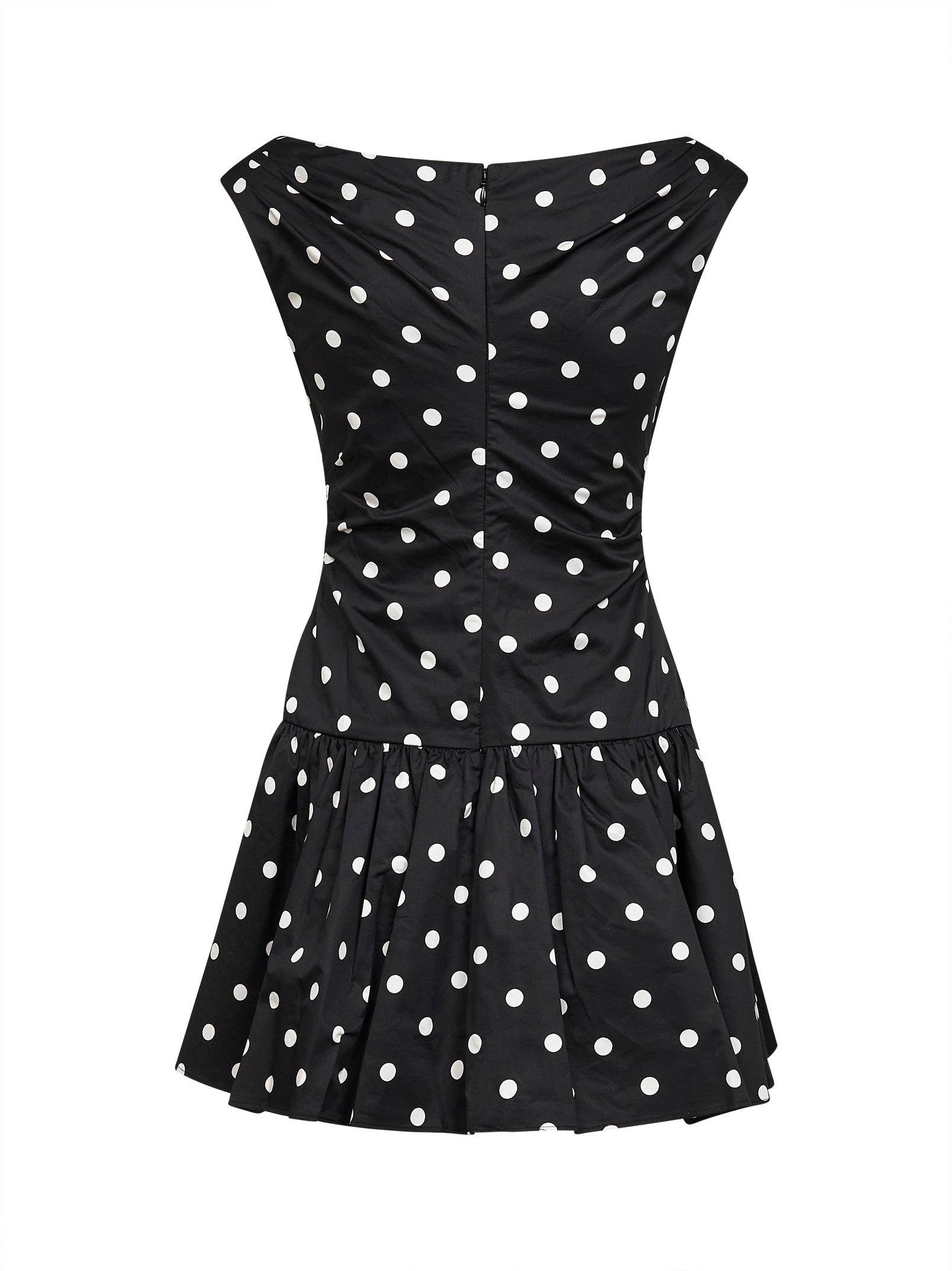 self-portrait Black Polka Dot Cotton Mini Dress